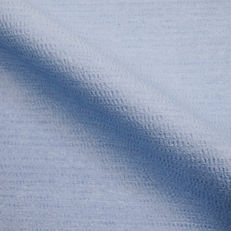Woodpulp PET Blue Creped Spunlace Fabric