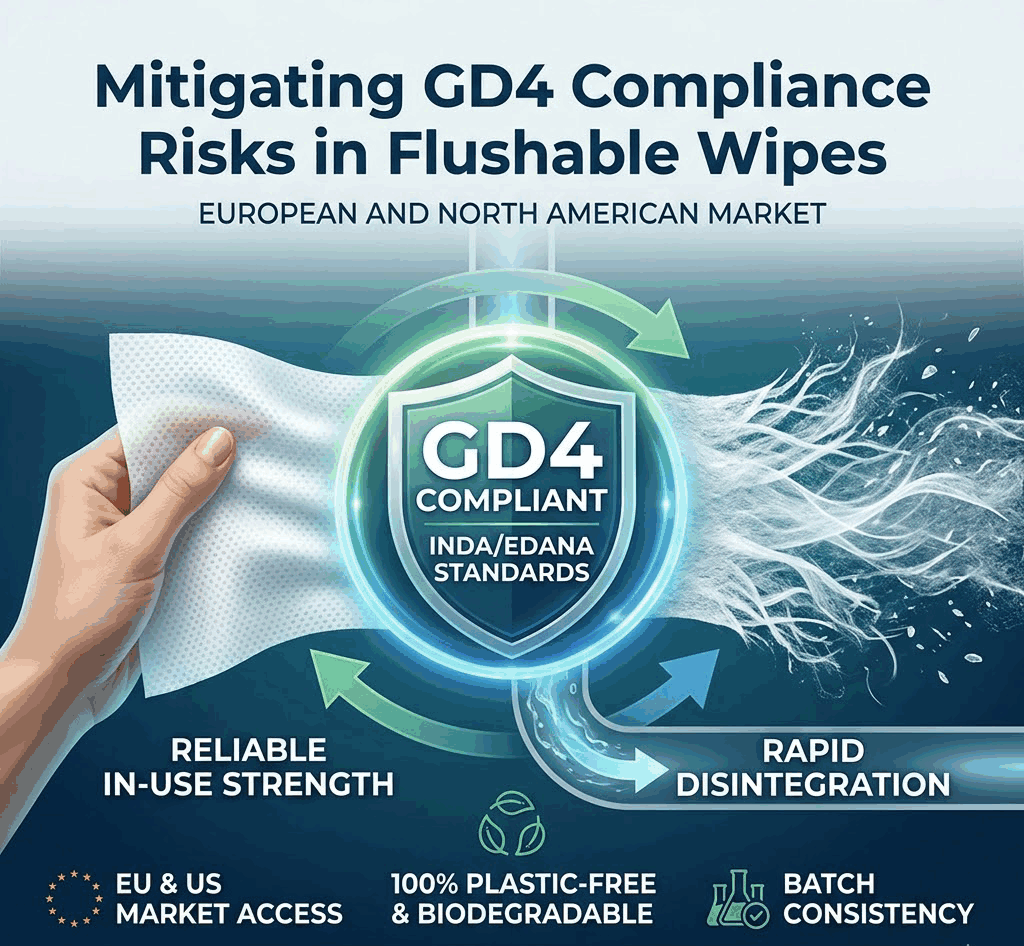 How to Reduce Compliance Risks of Flushable Materials in EU & US Wipes Market