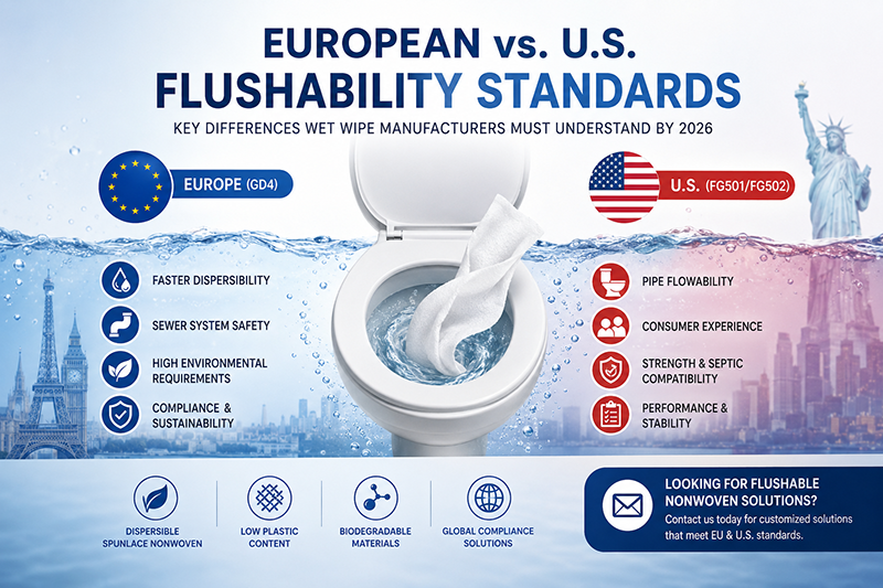 European vs. U.S. Flushability Standards: Key Differences Wet Wipe Manufacturers Must Understand by 2026
