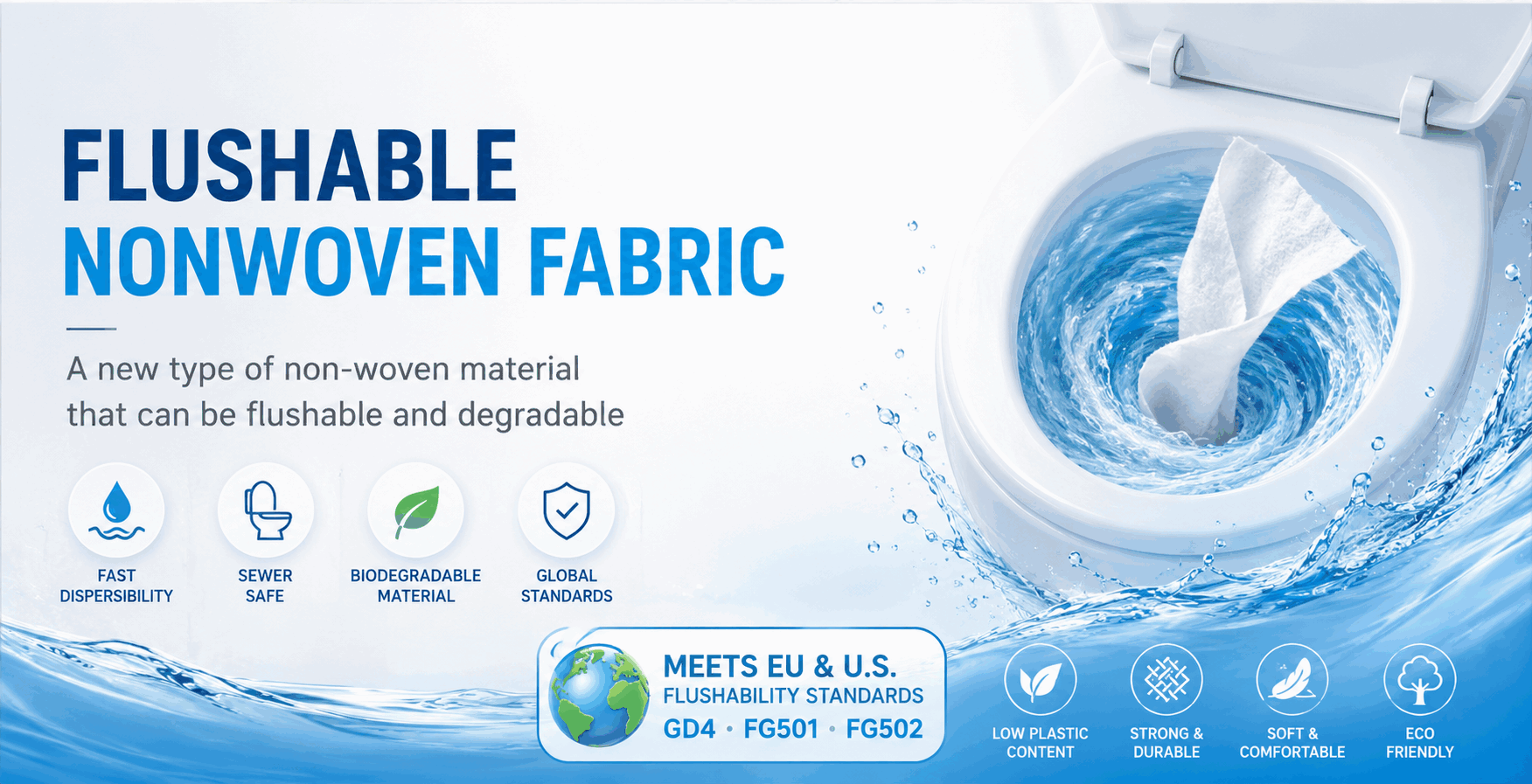 EU vs US flushable wipes standards for dispersible spunlace nonwoven materials